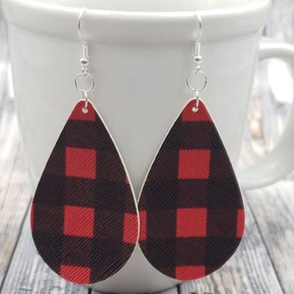 2.5" Buffalo Plaid Earrings